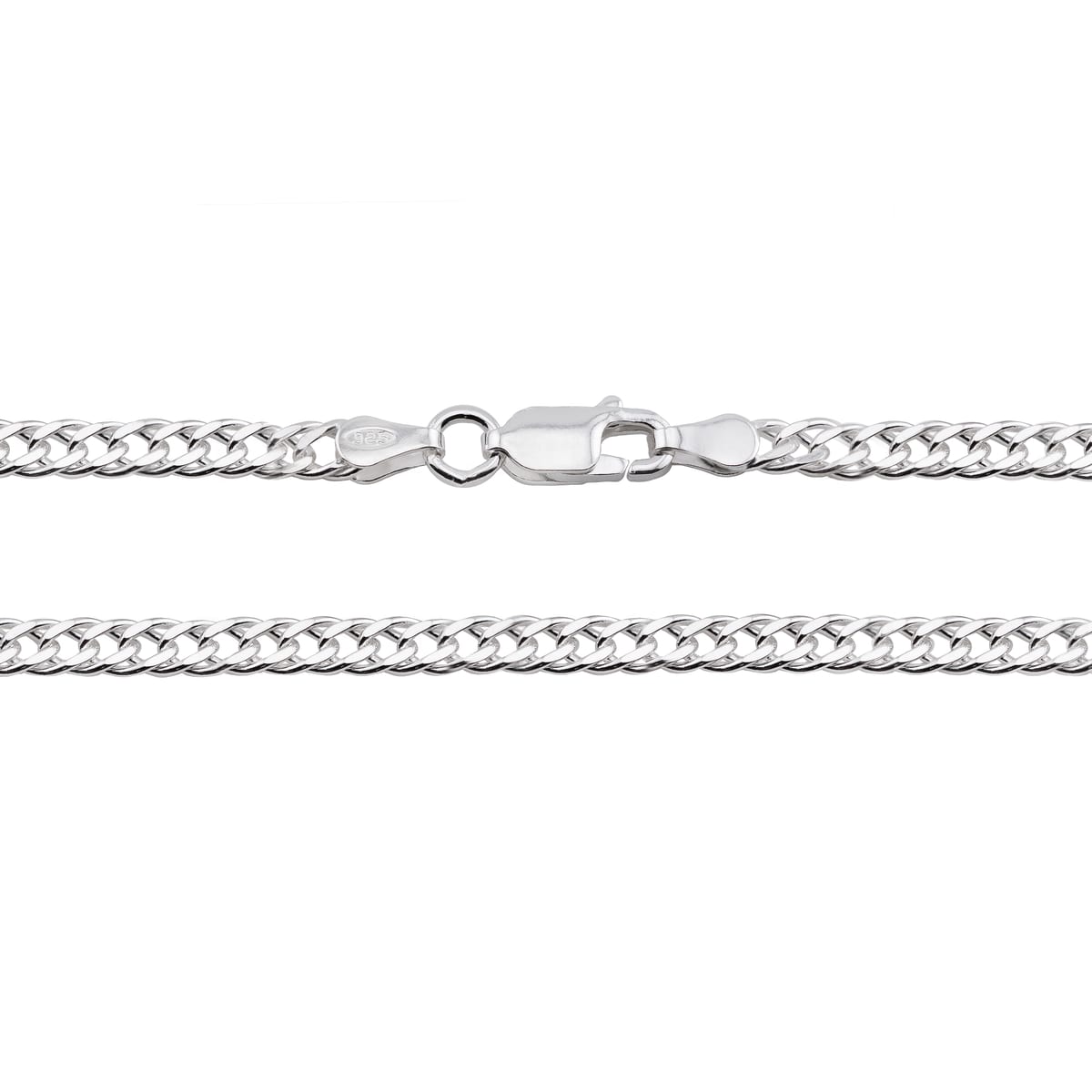 Pulseira Prata Grumet Dupla 17cm · 2mm