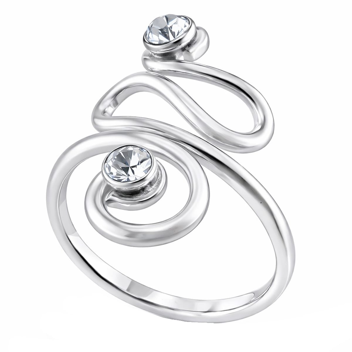 Anel Prat Enrrolado Zirconia Cristal