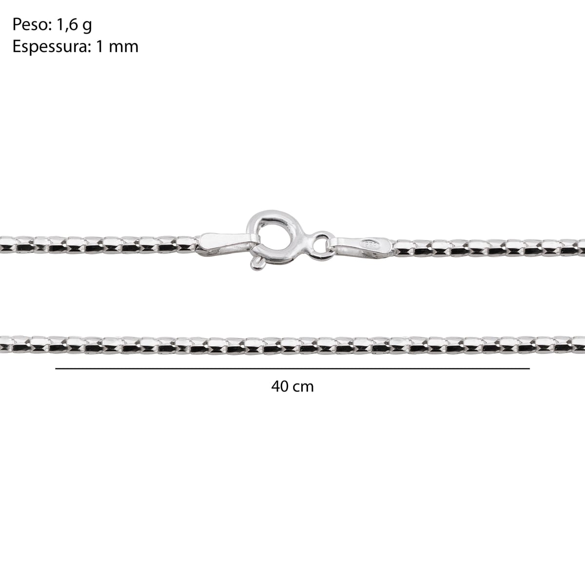 Corrente Catena Fina 1mm · 40cm