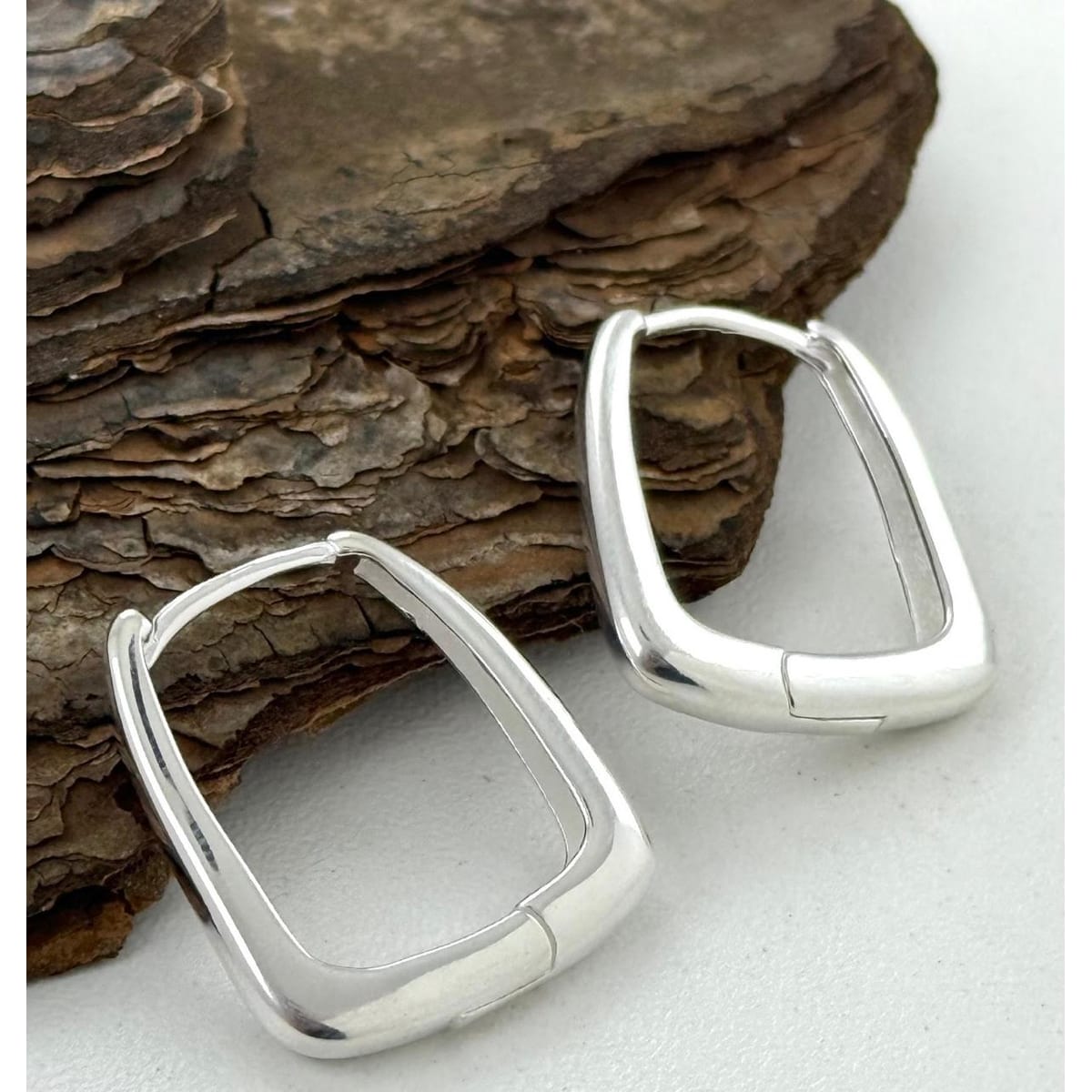Argola Click Retangular Lisa