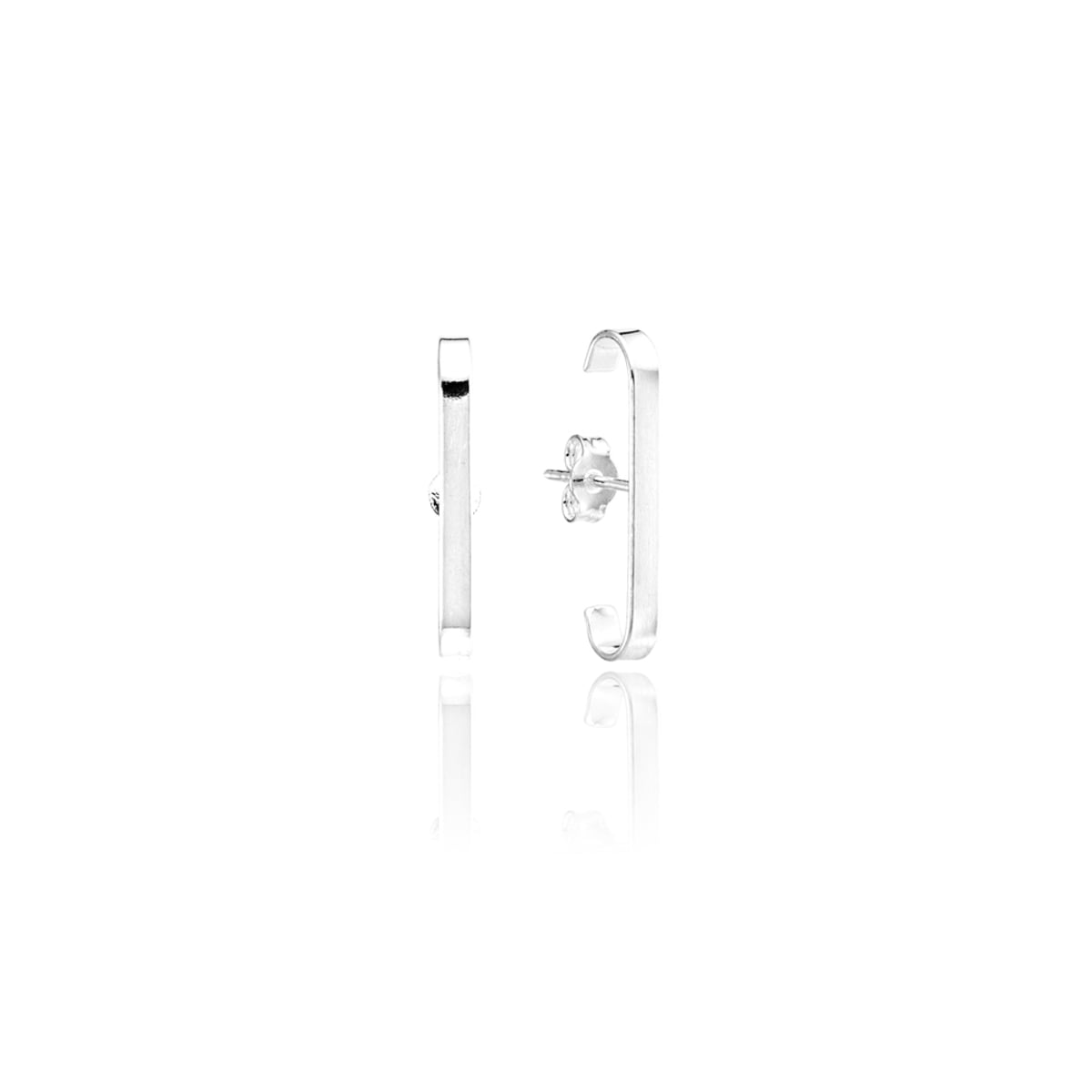 Brinco Ear Hook Liso Prata 925