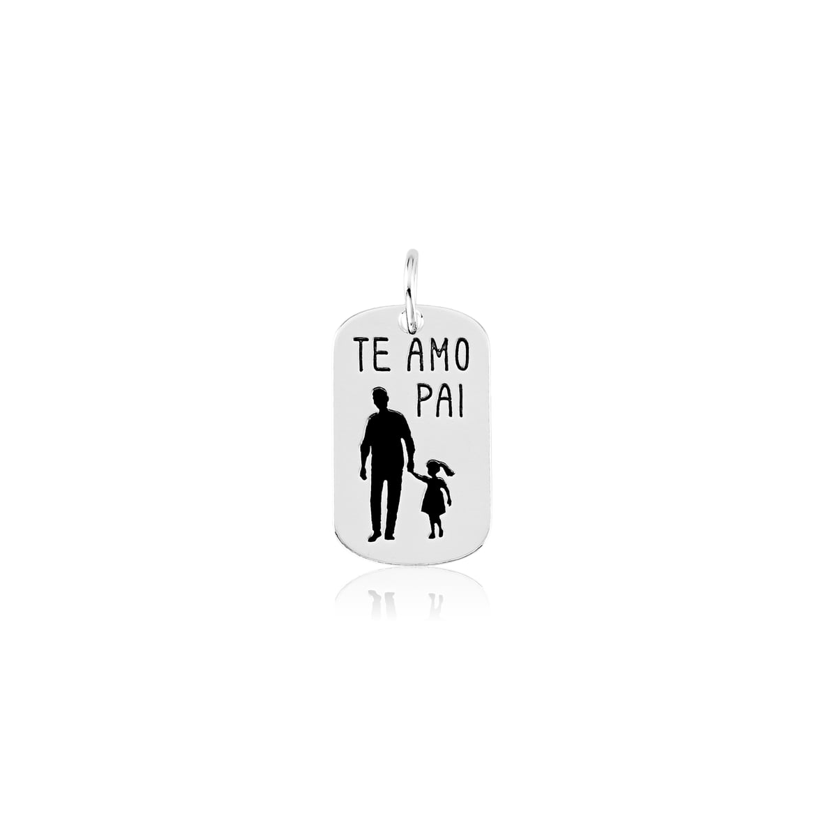 Pingente Te Amo Pai (Pai e Filha) Prata 925