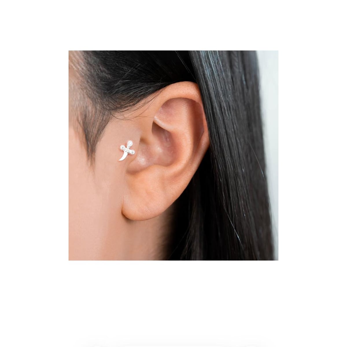 Piercing Adaga Zircônia Cristal