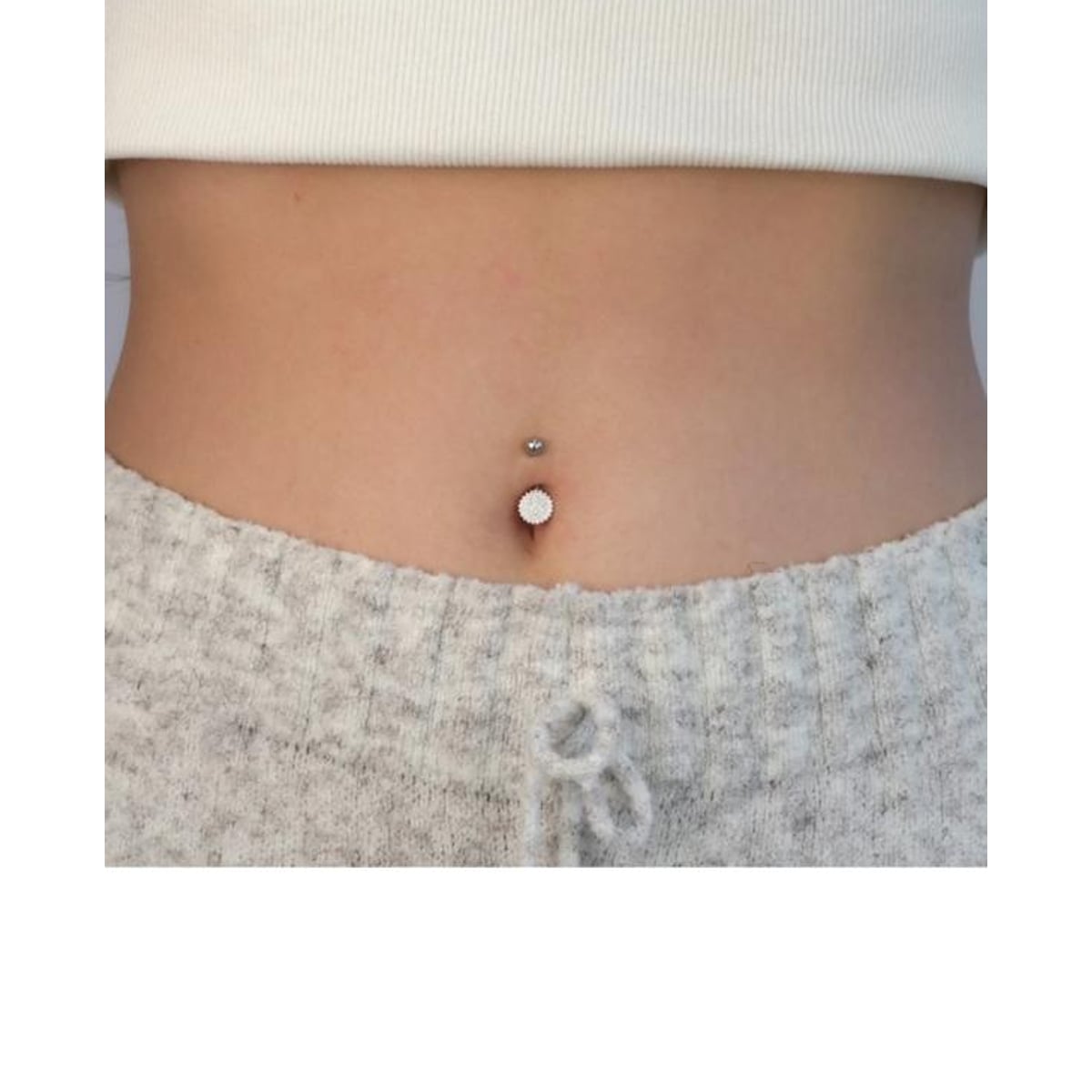 Piercing de Umbigo Flor Zircônia Cristal