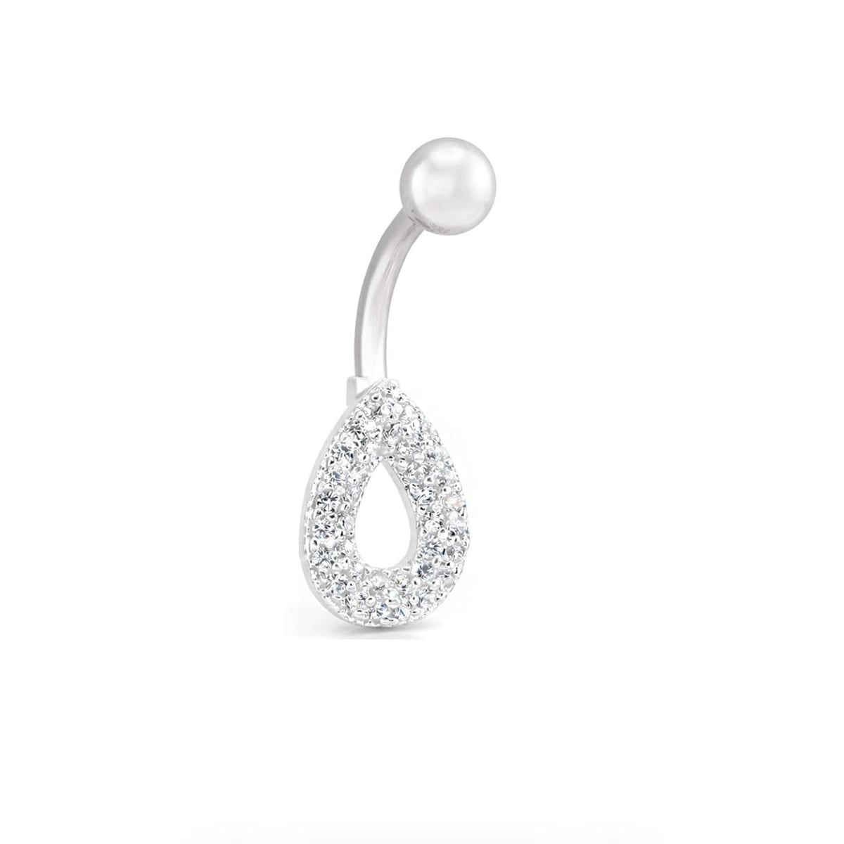 Piercing de Umbigo Gota Vazada Zircônia Cristal