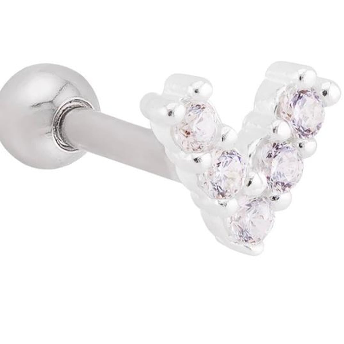 Piercing V Zircônia Cristal