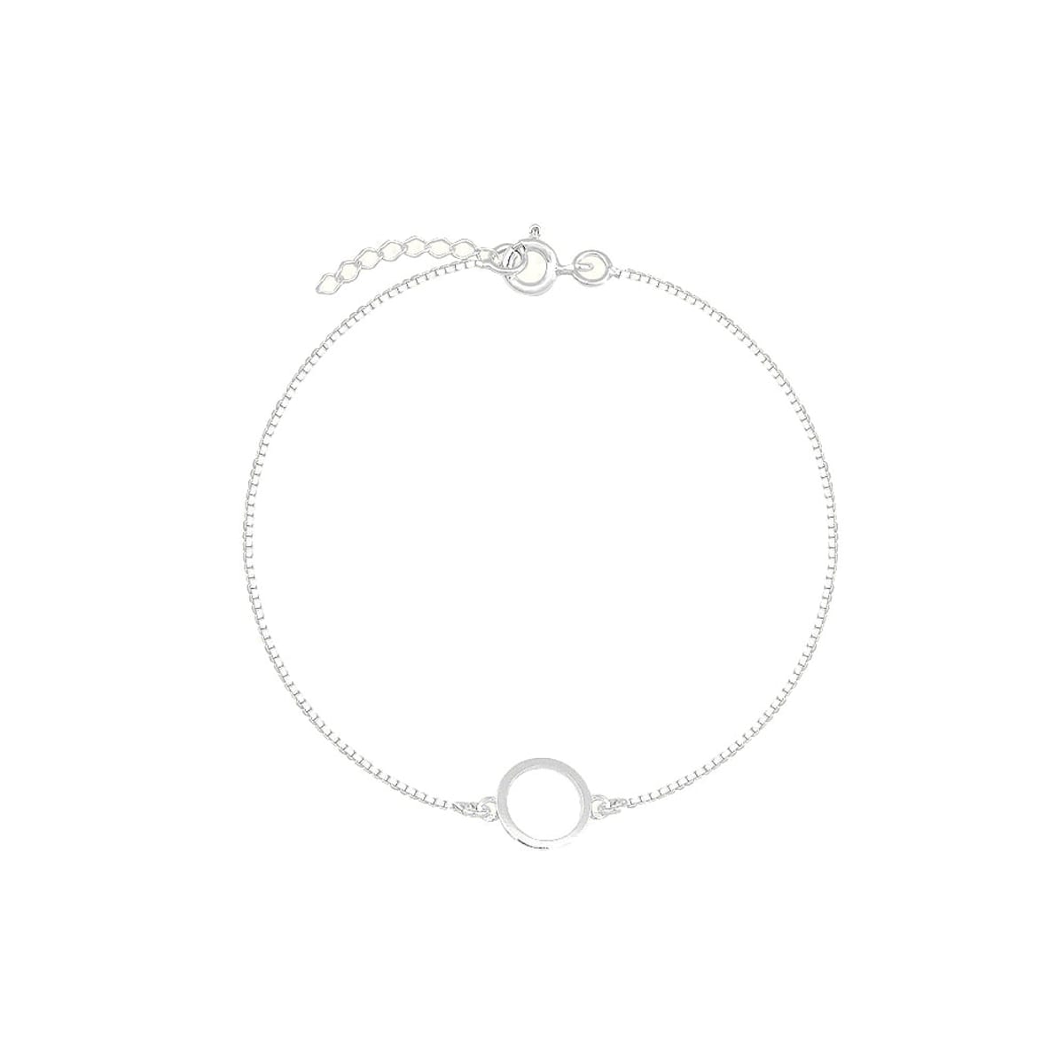 Pulseira Veneziana Círculo Vazado Prata 925